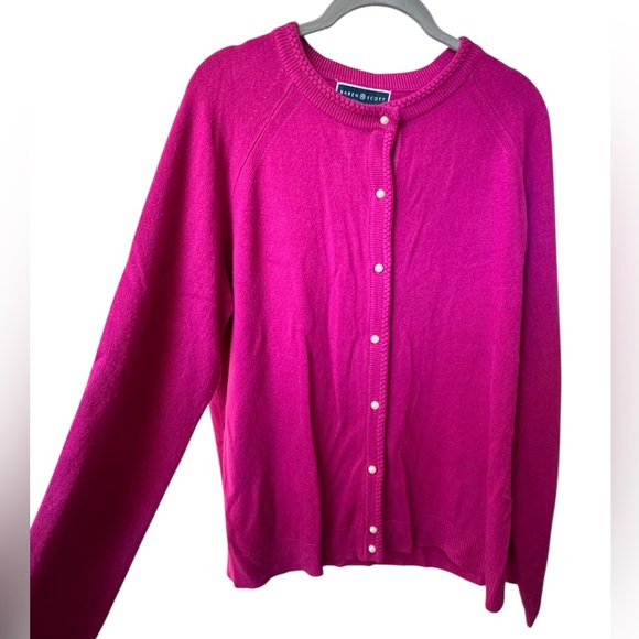 Karen Scott Fuchsia Knit Cardigan size Large - Picture 5 of 7